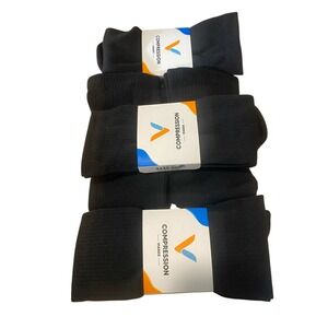 LOT-5 Viasox Compression Socks Black L/XL Knee High 5 Pairs New Bundle